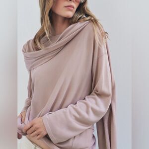 Zara Knit Sweater with Scarf Soft Pink Sz Sm/Med